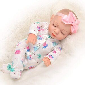 10 Inch Newborn Reborn Baby Doll with Baby Doll with 1 Cute Flower  Quilt